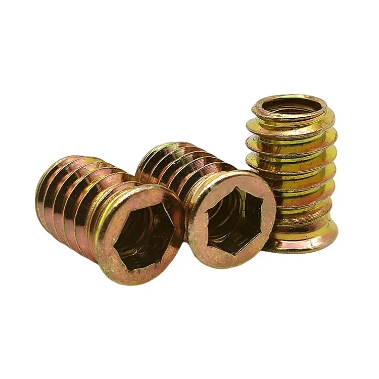 1/4-20 Threaded Insert for Wood Hex Drive Threaded Wood furniture Wood  Inserts Nuts