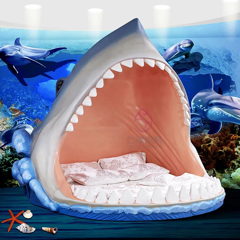 China Supply Hotel Home Bedroom Furniture Children Shark modeling Sex Bed Shark Sex Bed