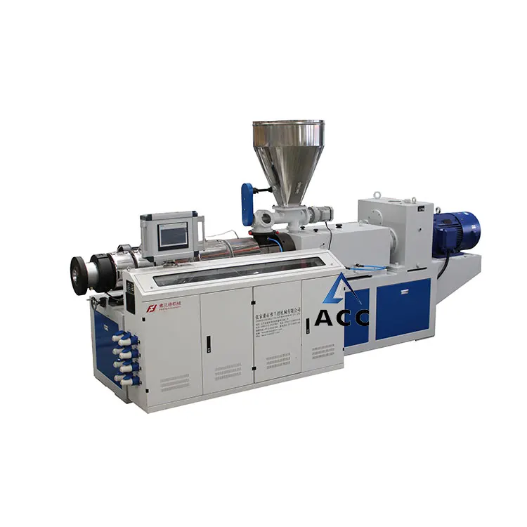 Automatic Plastic PVC PE WPC conical double screw twin screw extruder