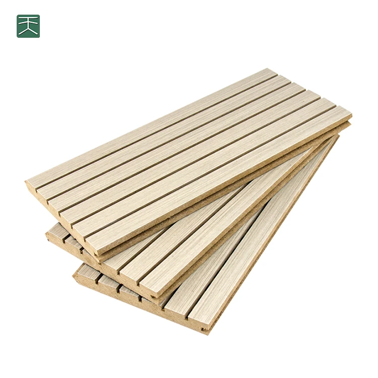 Tiange Wood Grooved Squares soundproofing insulation fireproof board 3d model design Industrial Acoustic Panel For Gymnastic