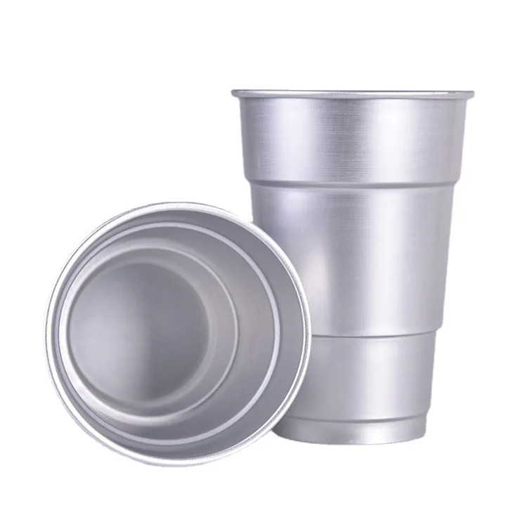 Aluminum beer cup Custom Logo Party Outdoor Metal Tin Can Drinking Reusable and Recyclable tumbler Colorful Anodized tea mug