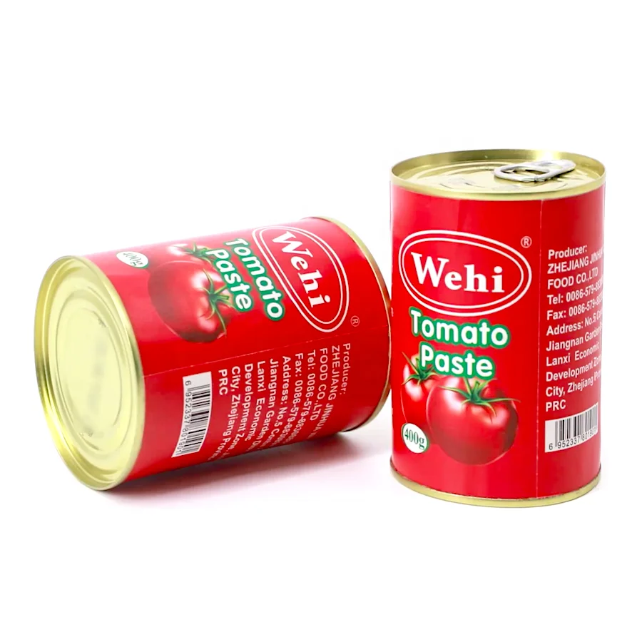 400g*24Halal Certified Caned Packaging Easy Open Organic Tomato Paste For Europe/Africa/Middle east