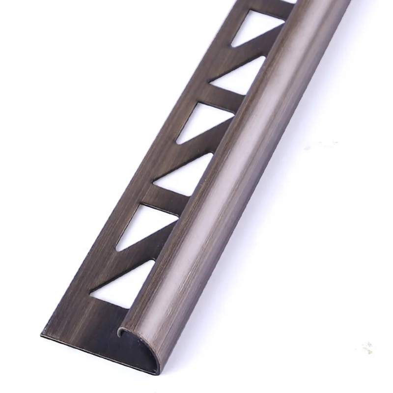High end interior building accessory stainless steel oval edge tile trim profile marble protection trim for ceramic wall tiles