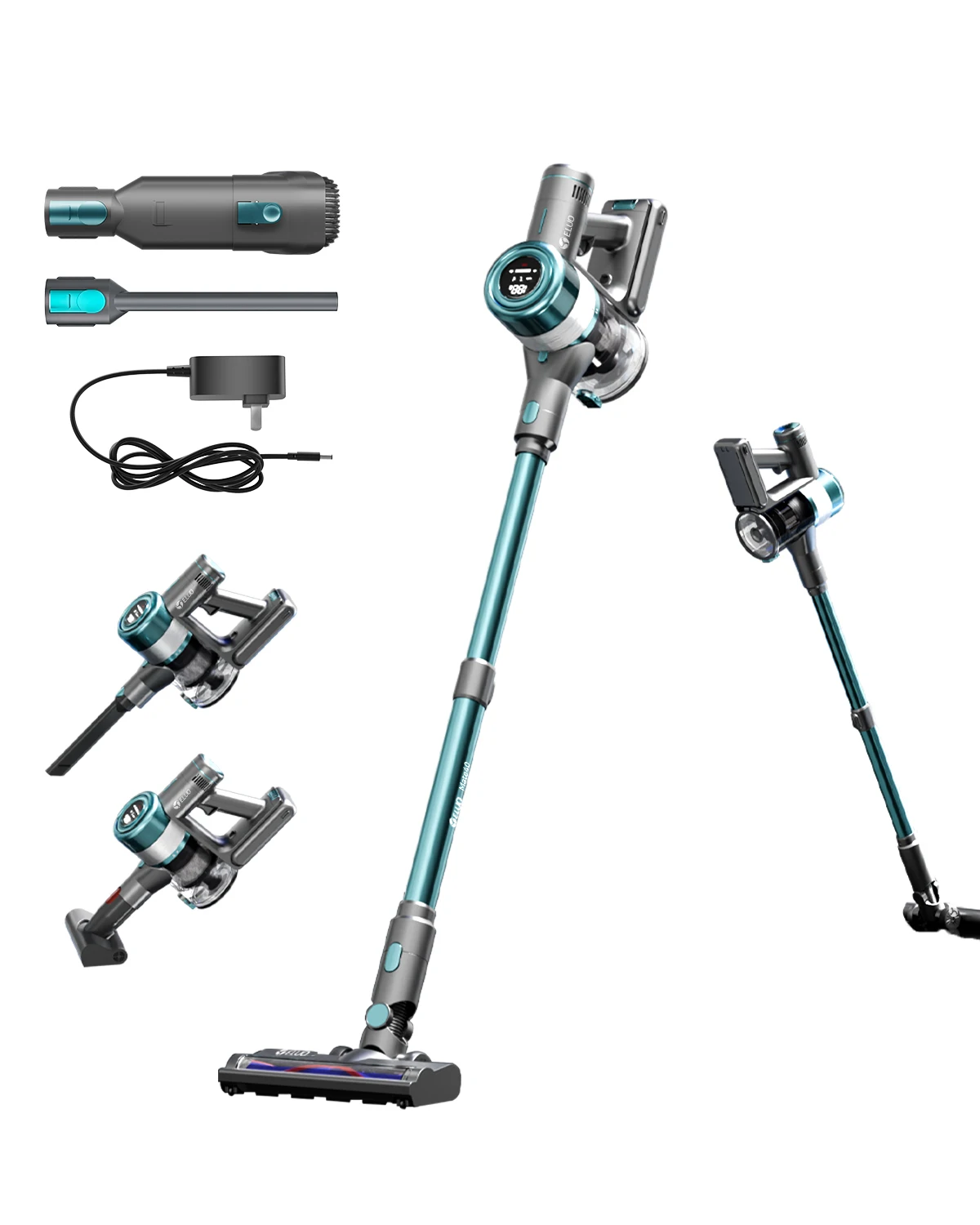 6 in 1 Touch Screen Stick Dry And Wet Carpet Cleaner Cordless Car Vertical Vacuum Cleaner