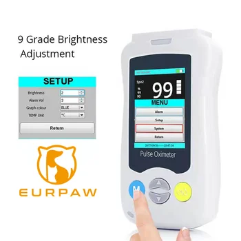 EUR PET Portable Digital Veterinary pulse oximeters Heart Rate Blood Pressure Spo2 Monitor Finger Clip Blood Oxygen Detector