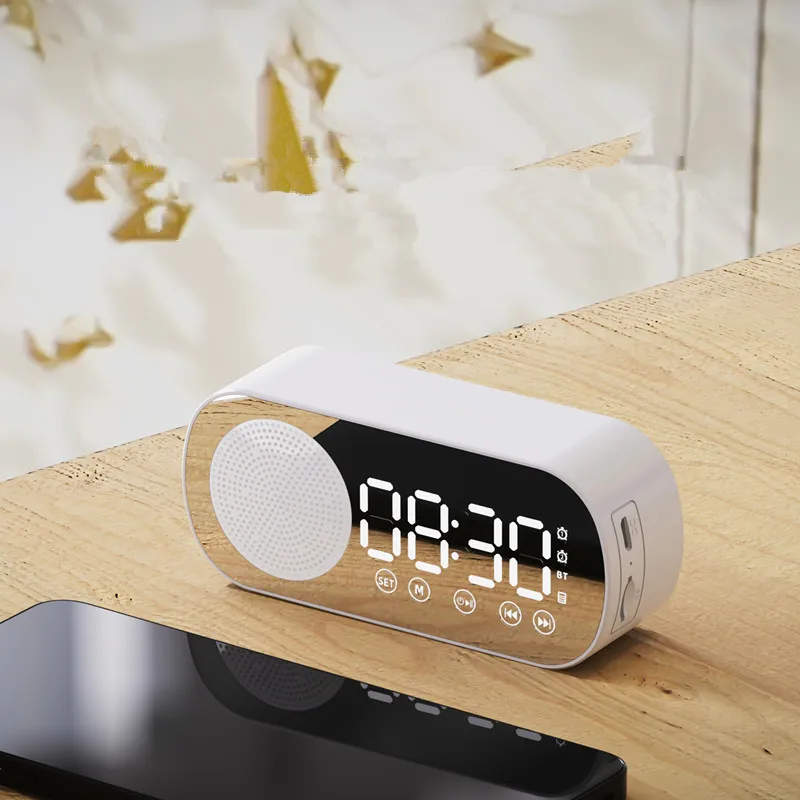 Новый Настольный динамик FM-радио будильник Hi-Fi звук HD зеркальный экран поддержка TF-карты для спальни