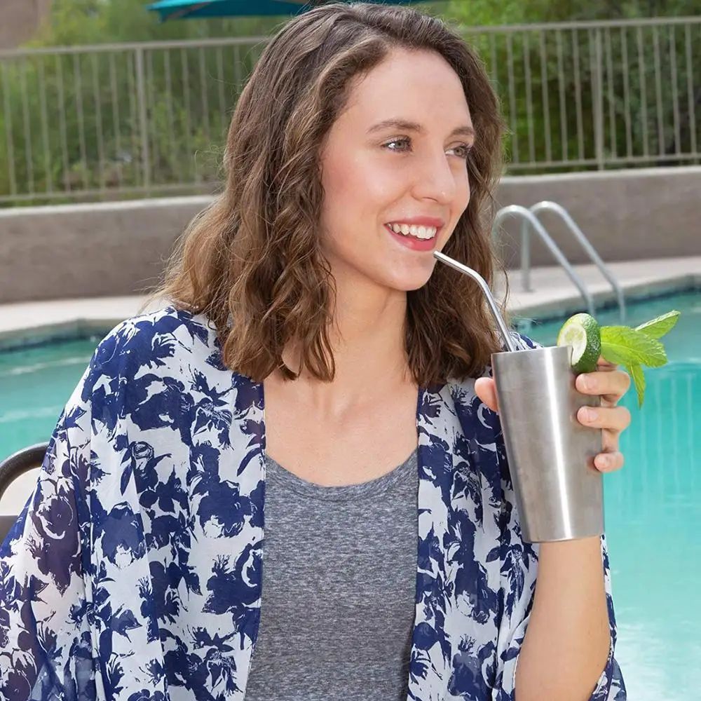 Drinkware thermoses 600 ml Personalized Custom stainless steel tumblers double wall insulation curve tumbler with lid