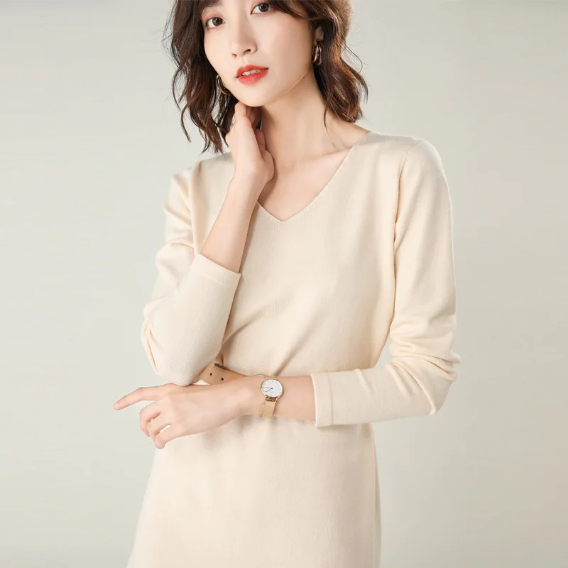 Оптовая продажа, трикотажная антибиоза jumperOEM, органический хлопок, искусственный шелк, переработанная пряжа, полиэфир, экологически чистые женские свитеры, платье