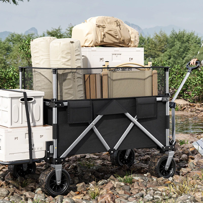 Outdoor camp car Portable picnic cart foldable camper van Stall cart raise camper van