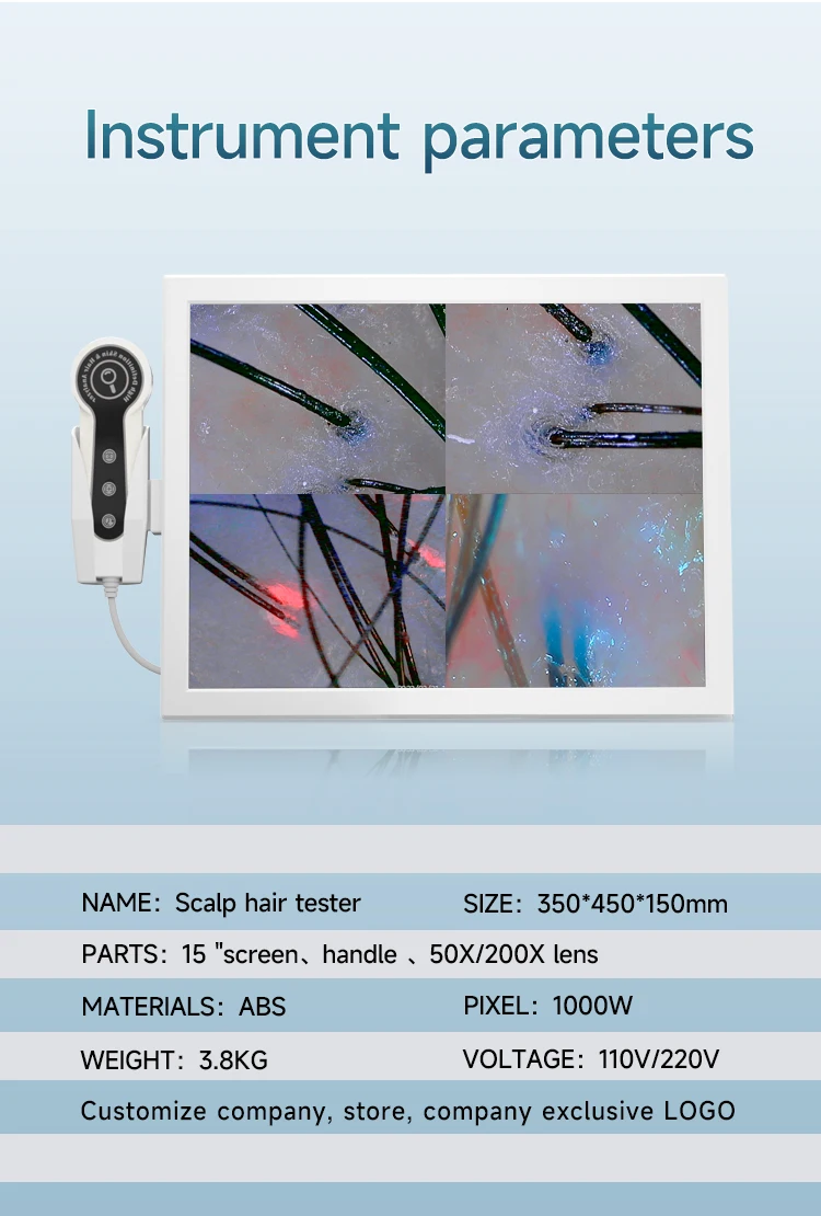 Face and Scalp Analyzer Skin Analyzer Professional Scalp detector HD salon