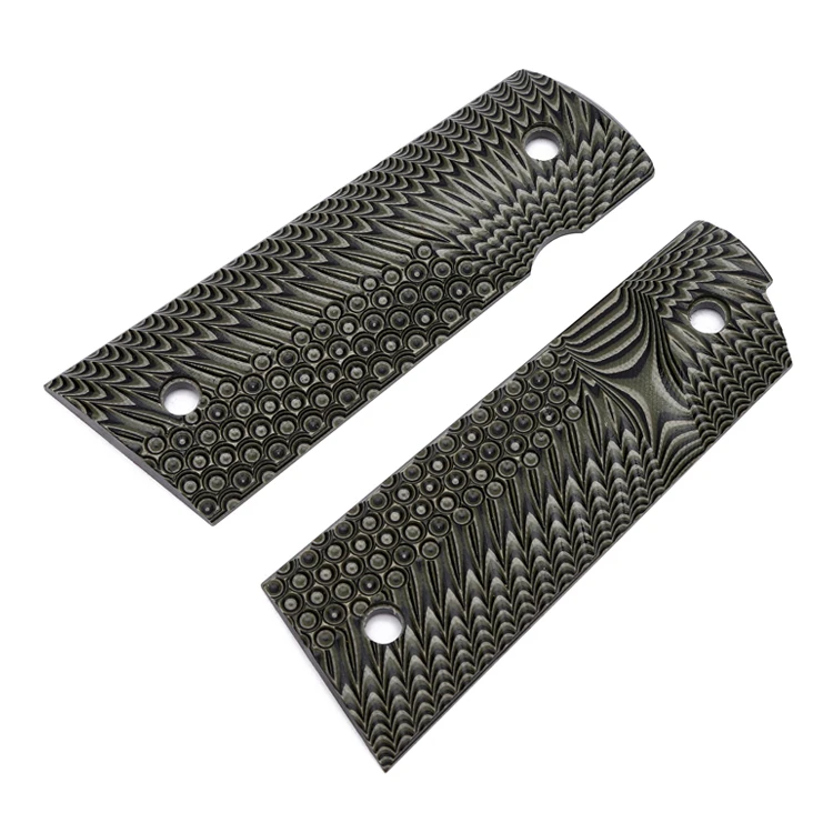 
G10 Gun Grips Full size 1911 bushing wrench for Colt 1911, OPS Eagle Wing texture with Magwell cut 