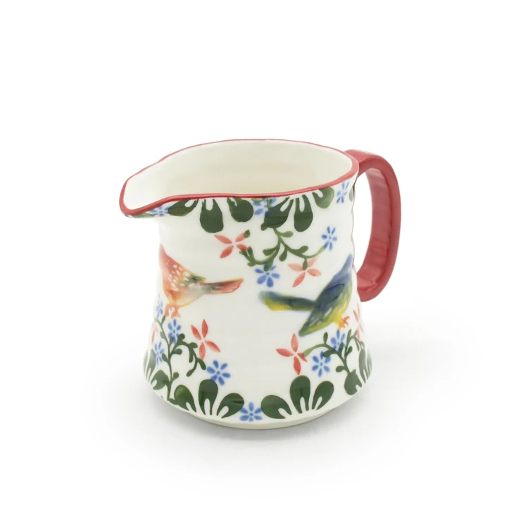 kitchenware Ceramic Sugar Jar and Creamer bird collection Set of 2pcs Sugar milk pot  set