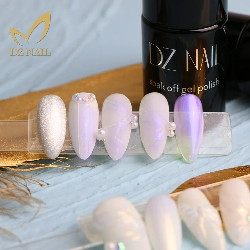New Arrival 12 Colors Pearl Shell Texture Gel Thread Top Coat Nail Polish UV Gel For Nails