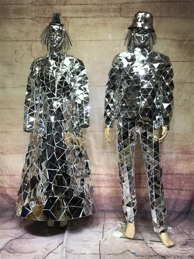 Mirror LED Costumes LED Rave Clothes Mirror Dress performance dress Luminous clothing