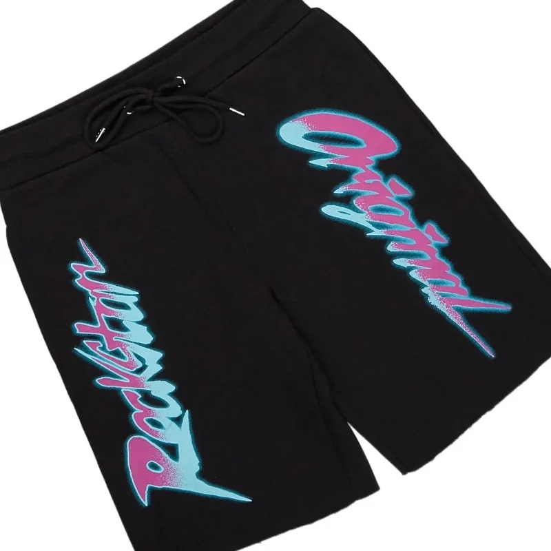 Clothing Manufacturers Custom Popualar Shorts and Crew Neck Matching Sets Allover Print T Shirt and Shorts Set