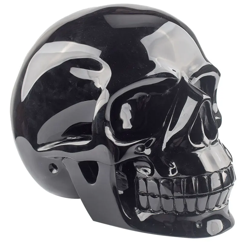 11~13 inch extra large natural crystals healing hand-carved obsidian crystal skull for Meditation