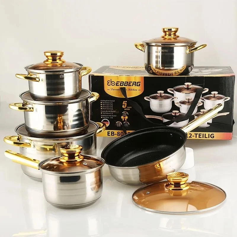 Composite bottom pot cooker non-stick commercial steel stainless kitchen industrial large set multi-functional