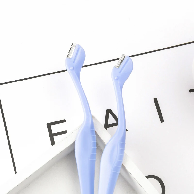 Girl Makeup Tools Mini Classical Anti-Slip Staight Handle Plastic Women Eyebrow Razor