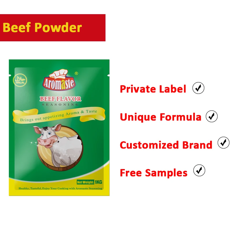 10g Halal Beef Stock Seasoning Powder Food Grade Chicken Flavor Dry Spices and Bouillon Haccp Certified in Carton Packaging