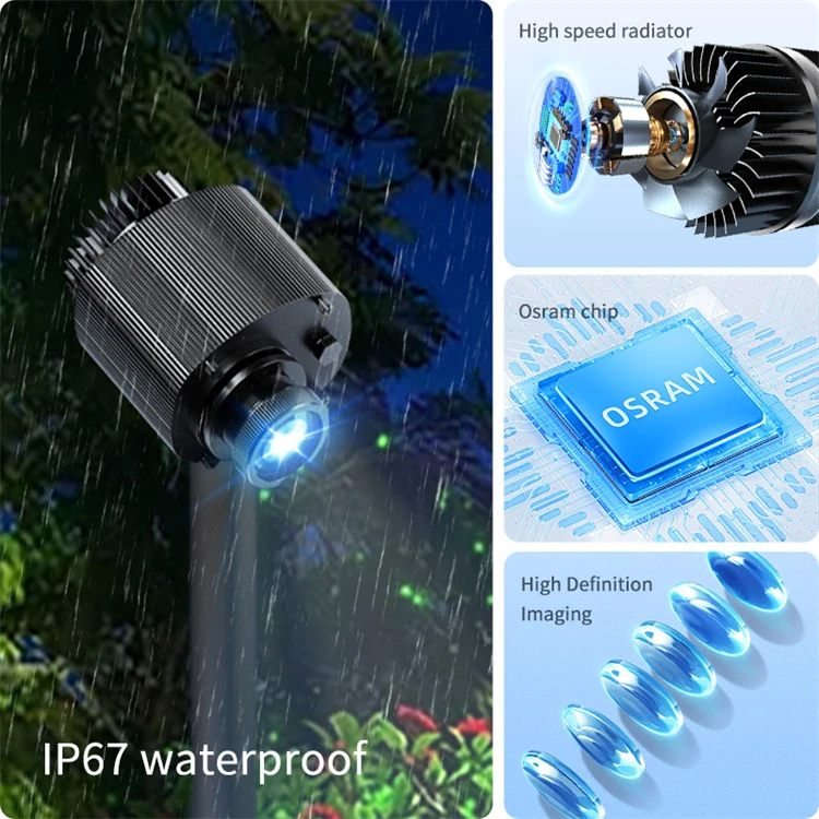 85W HD Outdoor Custom Logo Lenses Full Color Waterproof LED Projector Light with Aluminum Alloy Body IP67 Gobo Lights