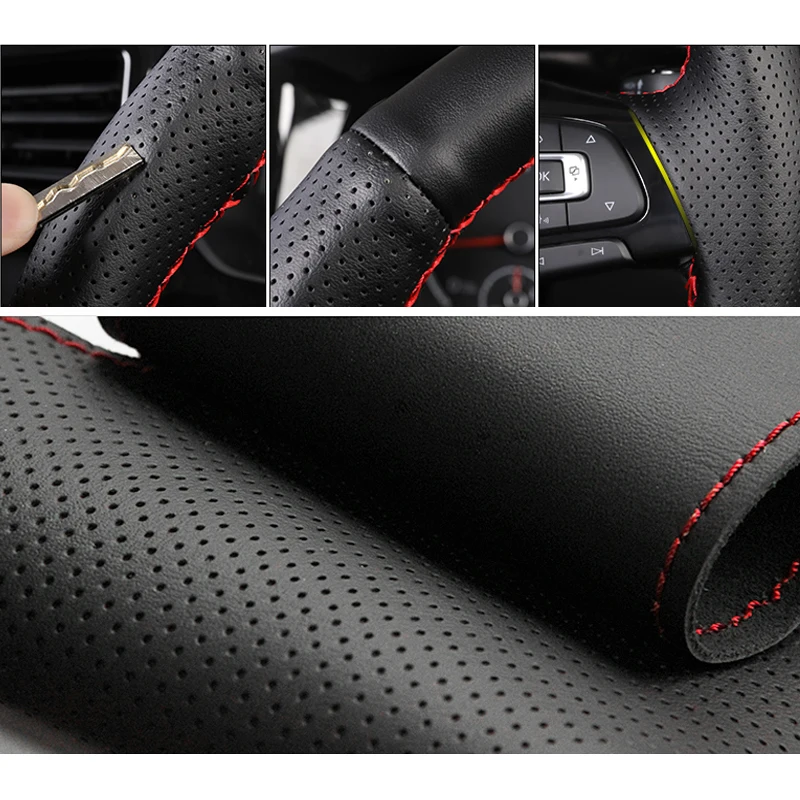 Black Genuine leather Car Steering Wheel Cover for Opel Zafira A 1999-2005 Buick Sail Opel Astra G H 1998-2007 2004 2003 2002