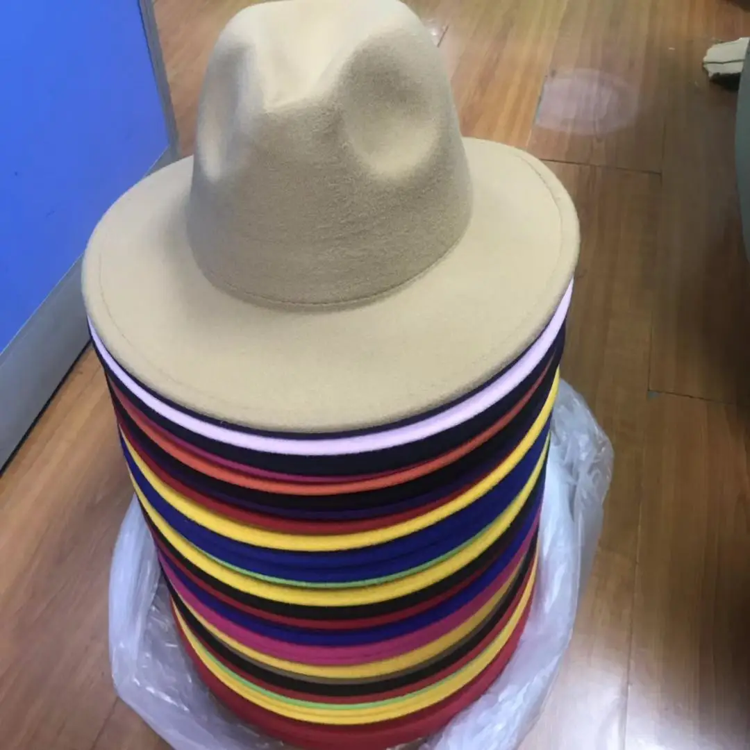 Two Color Fedora Hat fedora hats women wholesale 2021 wide brim fedora hats