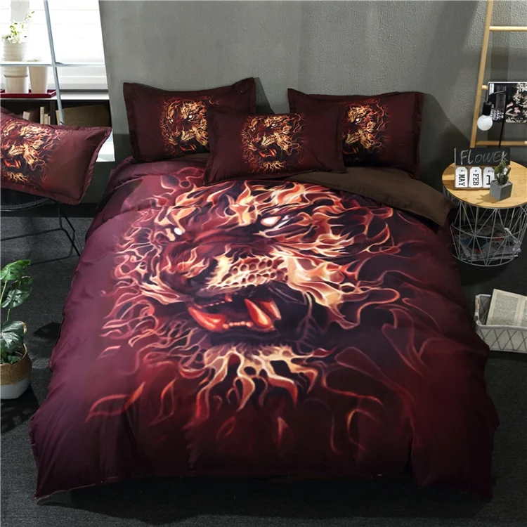Wholesale Price Confortable 4Pcs Bed Sheet Full Size 3D Animal Prints 100% Polyester Bedding Set