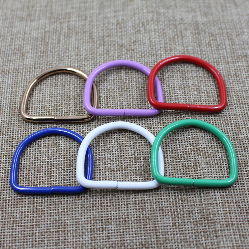 Factory wholesale Fashion colorful metal D ring belt buckle for bag