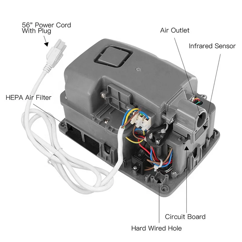  AIKE Factory AK2803E 1150W круглая розетка концентрированный воздушный поток промышленная ручная сушилка Airblade