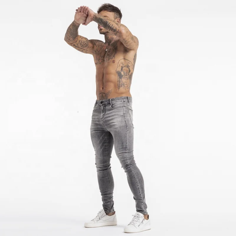 Custom Button Fly Super Skiny Fit Long Jeans Pants Skinny Jeans Men Ankle Fit Pants Mens Jeans