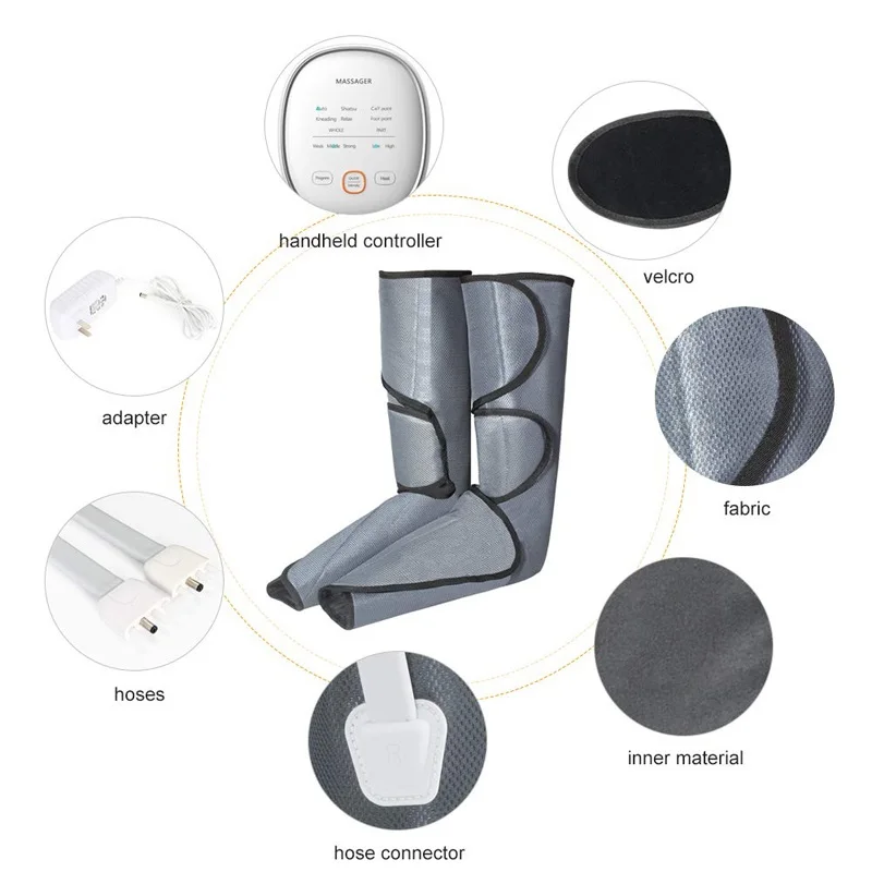 Leg Air Compression Massager Heated for Foot and Calf Circulation with Handheld Controller 3 Intensities 2 Modes 2 Temperatures