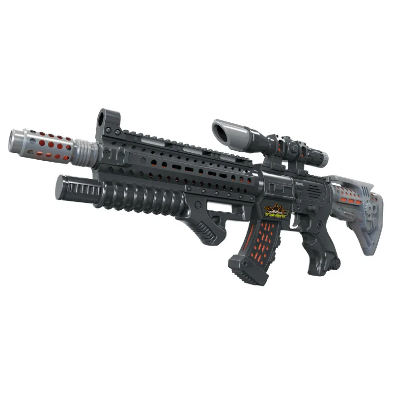 Wholesale luminous plastic toy guns battery operated motorized electric toy gun play sniper toy guns with lights sounds