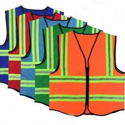 Logo Print OEM Wholesale Industrial Reflective Strips Construction Traffic Safety Vest With Zipper And Pocket