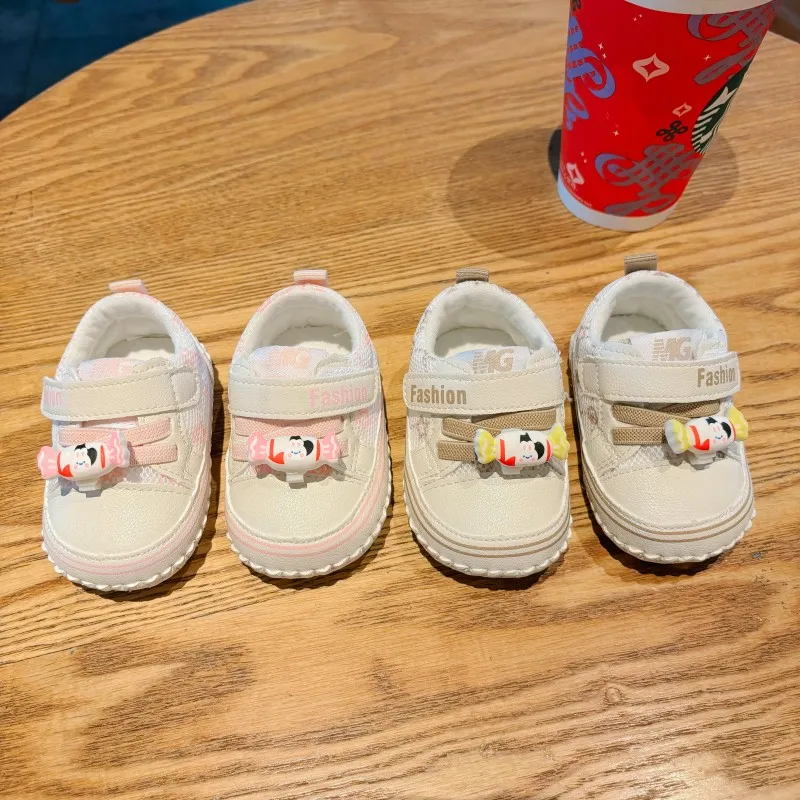 0 -1 year old cute candy shoes for boys and girls, breathable mesh shoes, wear-resistant tendon sole toddler shoes