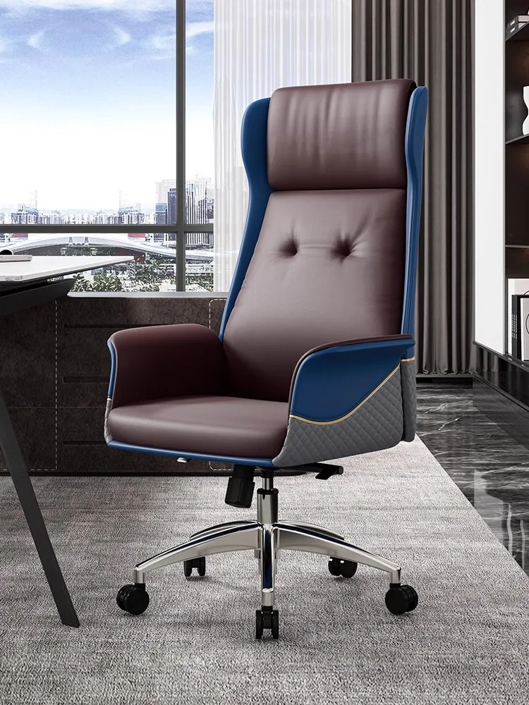 Boss Luxury Office Chair with Comfortable Leather Simple Design Home Lift Swivel Live Back-for Long Sitting