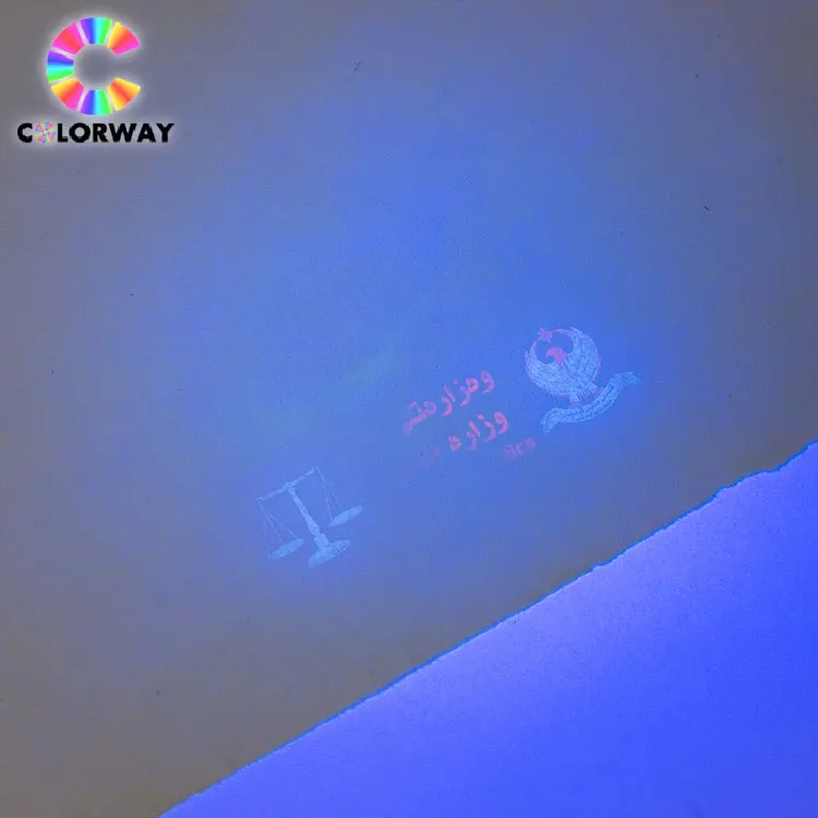 Watermark uv visible invisible fiber bond paper hologram anti-counterfeiting certificate document security ticket paper printing