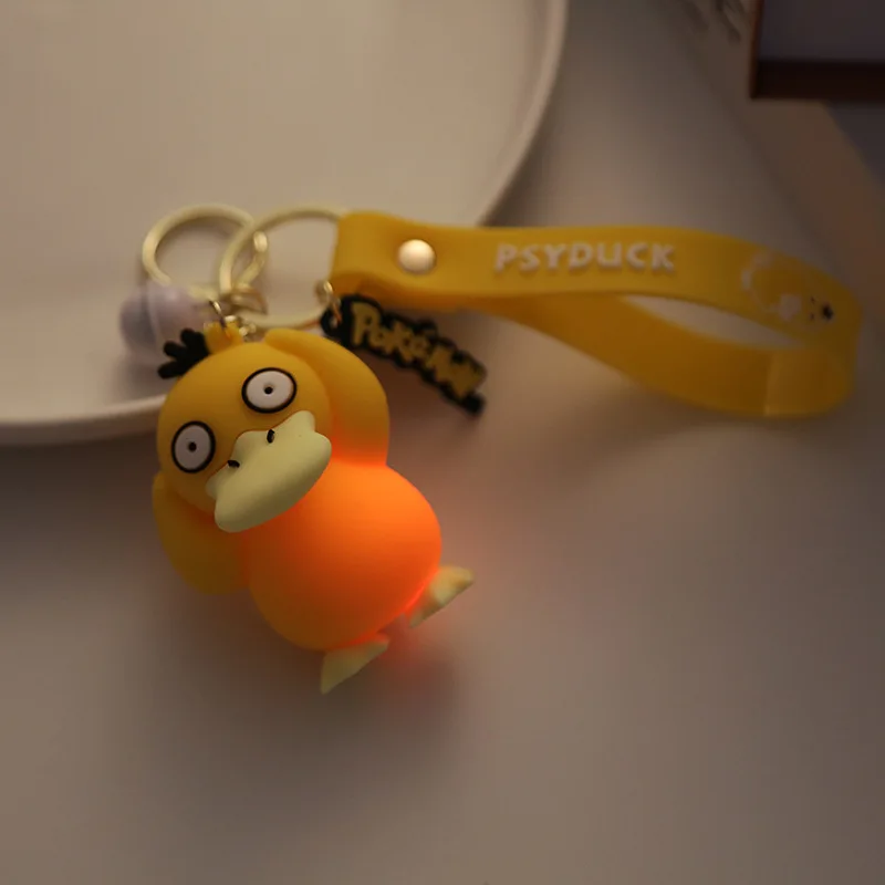 Wholesale Cartoon Rubber Cute Duck Keychains with Bell Cute Keychains