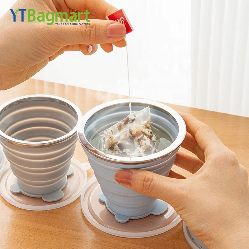Outdoor Foldable Coffee Cup Silicone Drinking Collapsible Travel Mugs
