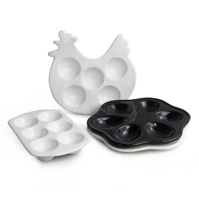 Sublimation Blanks Rooster Shape White Porcelain Egg Plates Breakfast Serving Plate Crockery Other Tableware