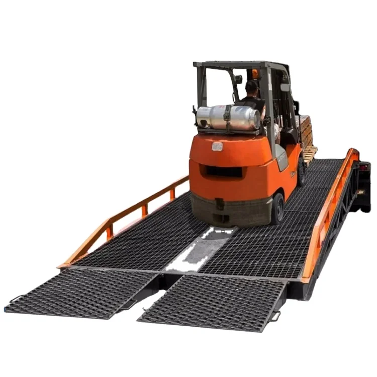 Used Mobile Container Load Ramp Manual Hydraulic Lift Table with Motor Gear Mobile Boarding Bridge Forklift Ramp Manufacturer