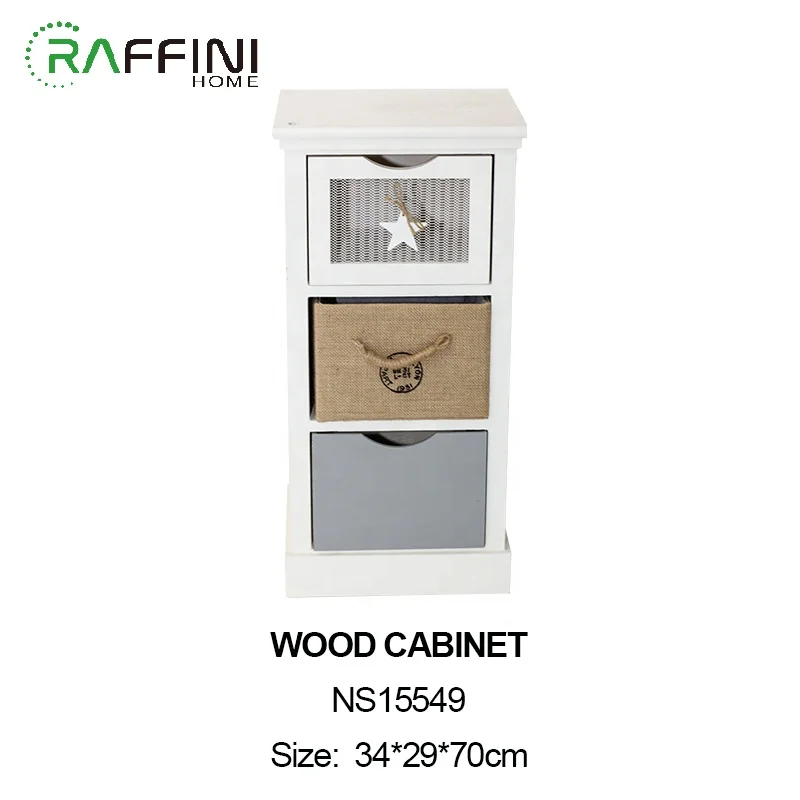 3 Drawers Cupboard Bedroom Bedside Cabinet Storage Organizer Living Room Fashion OEM Factory Custom Small Cupboards Wooden