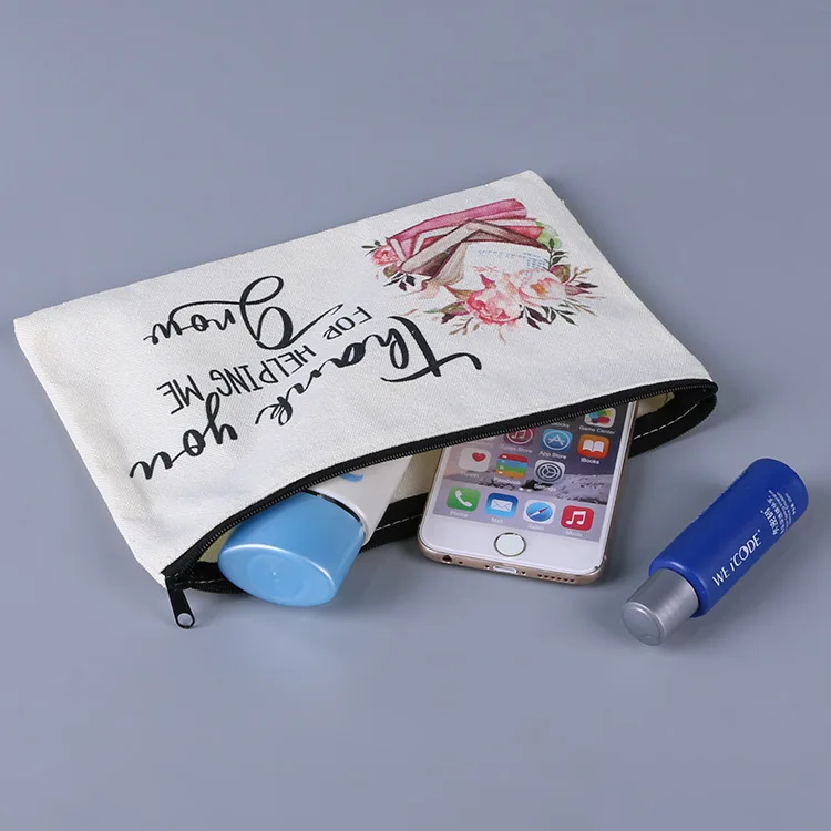 Adorable Roomy Travel Makeup Toiletry Cotton Zipper Pouch Beach Survival Kit Cosmetic Bag for Women Gift