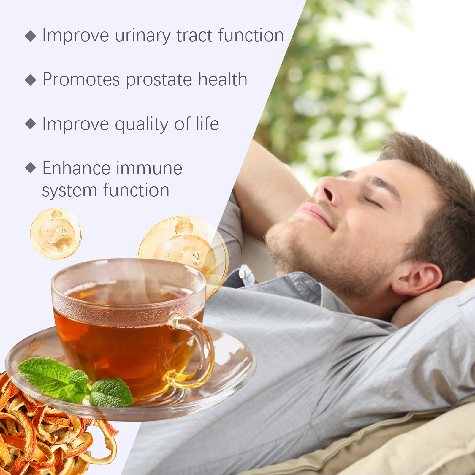 Men Prostate Tea Herbal Detox Vegan Dietary Supplement Organic boost Energy Healthy Natural Chinese Herb
