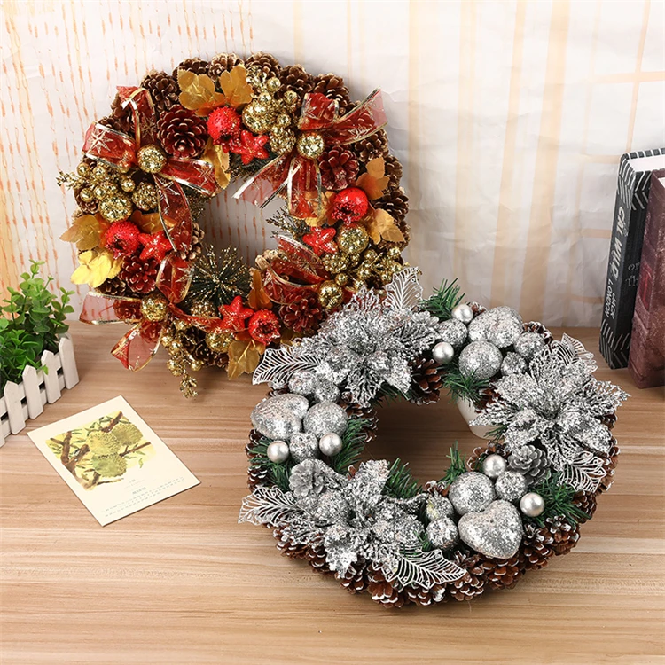 
2020 new design christmas wreath for christmas hanging Ornaments 