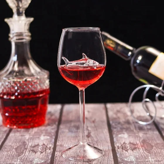 Shark Wine Glass Goblet With Box-Fun Novelty for Wine Lovers Party Christmas Halloween And Celebration