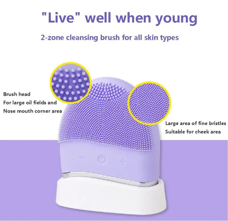 
Wholesale Face Cleansing Brush Electric Silicone Facial Facial Brush Electric Sonic Face Brush Silicone Exfoliator 