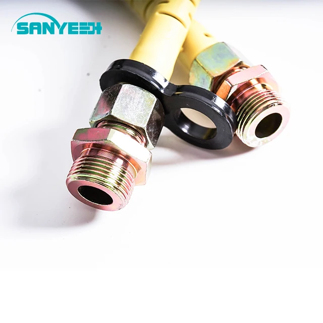 PU 12*8mm Yellow Trailer Service Spiral Line Air Coils Coiled Air Tube with Nuts