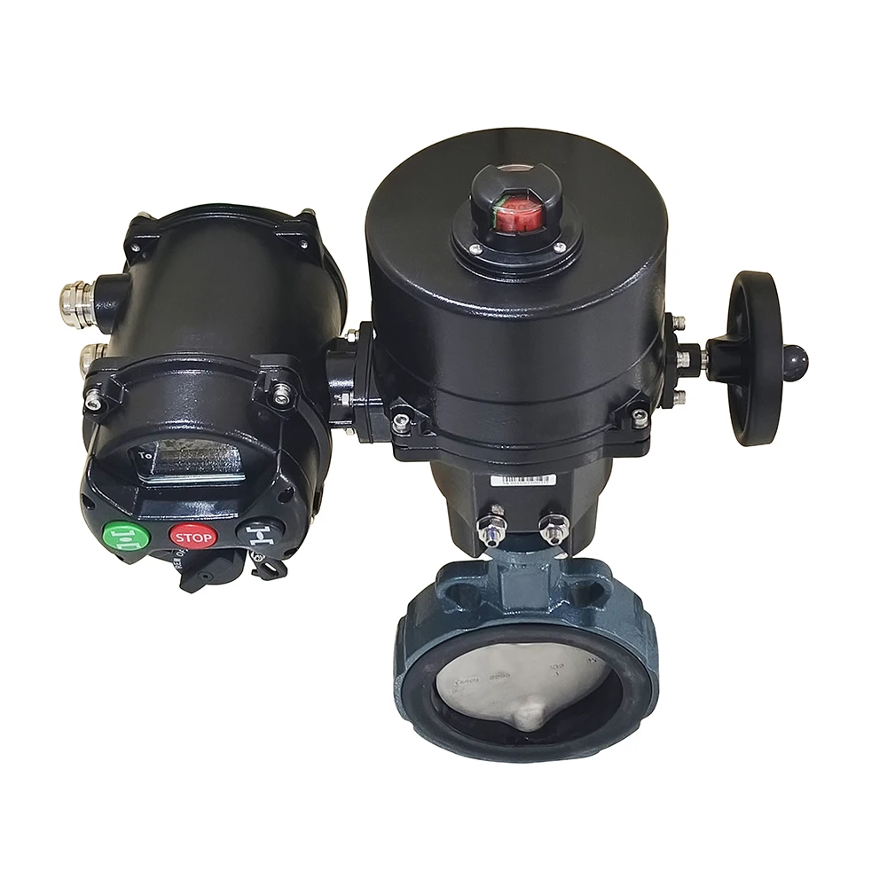 Electric flow control valve butterfly valve with HOM electric actuator using planetary gear AC220V ,IP67 at least