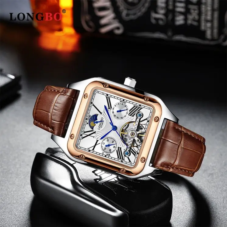 LONGBO 83259 private label watch classic waterproof manufacturer mechanical watches tourbillon watch for men