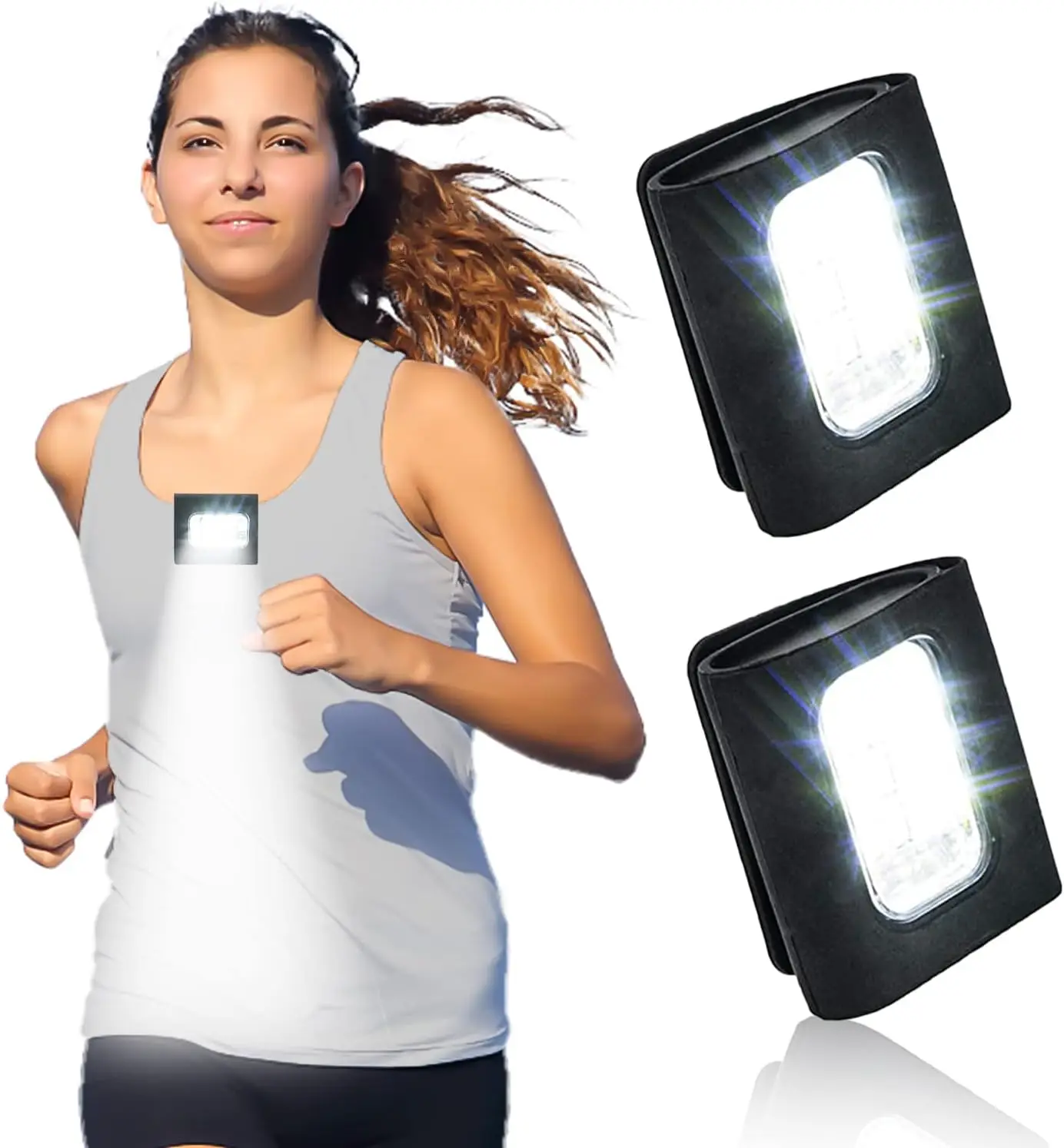 2pcs Led Running Lights For Runners, Rechargeable Night Safety Warning Light with Magnet, Built-in Battery, 5Modes